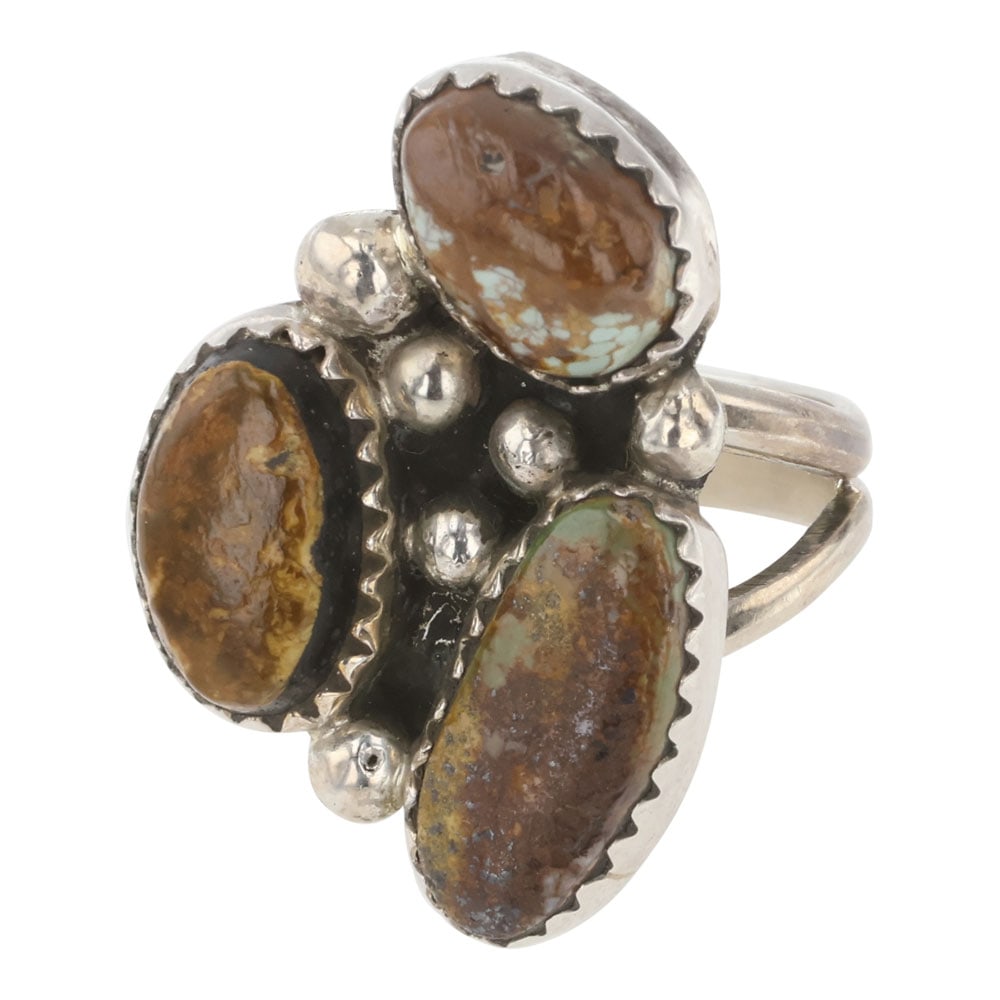 Navajo Nevada Turquoise Ring: Sterling Silver | Genuine Nevada Turquoise | Navajo Nevada Turquoise Ring | Navajo Native American Southwest Indian Jewelry | Good (no breaks or damages) | Approximate Weight: 5 Grams | Ring: 5.25 siz