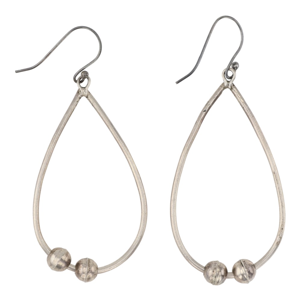 Vintage Navajo Plain Silver Earrings (1 of 2)