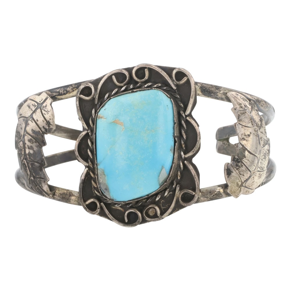 Vintage Navajo Kingman Turquoise Cuff Bracelet (1 of 3)