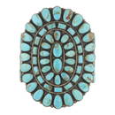 Larry Moses Begay Vintage Navajo Kingman Turquoise Large traditional Cluster Cuff Bracelet