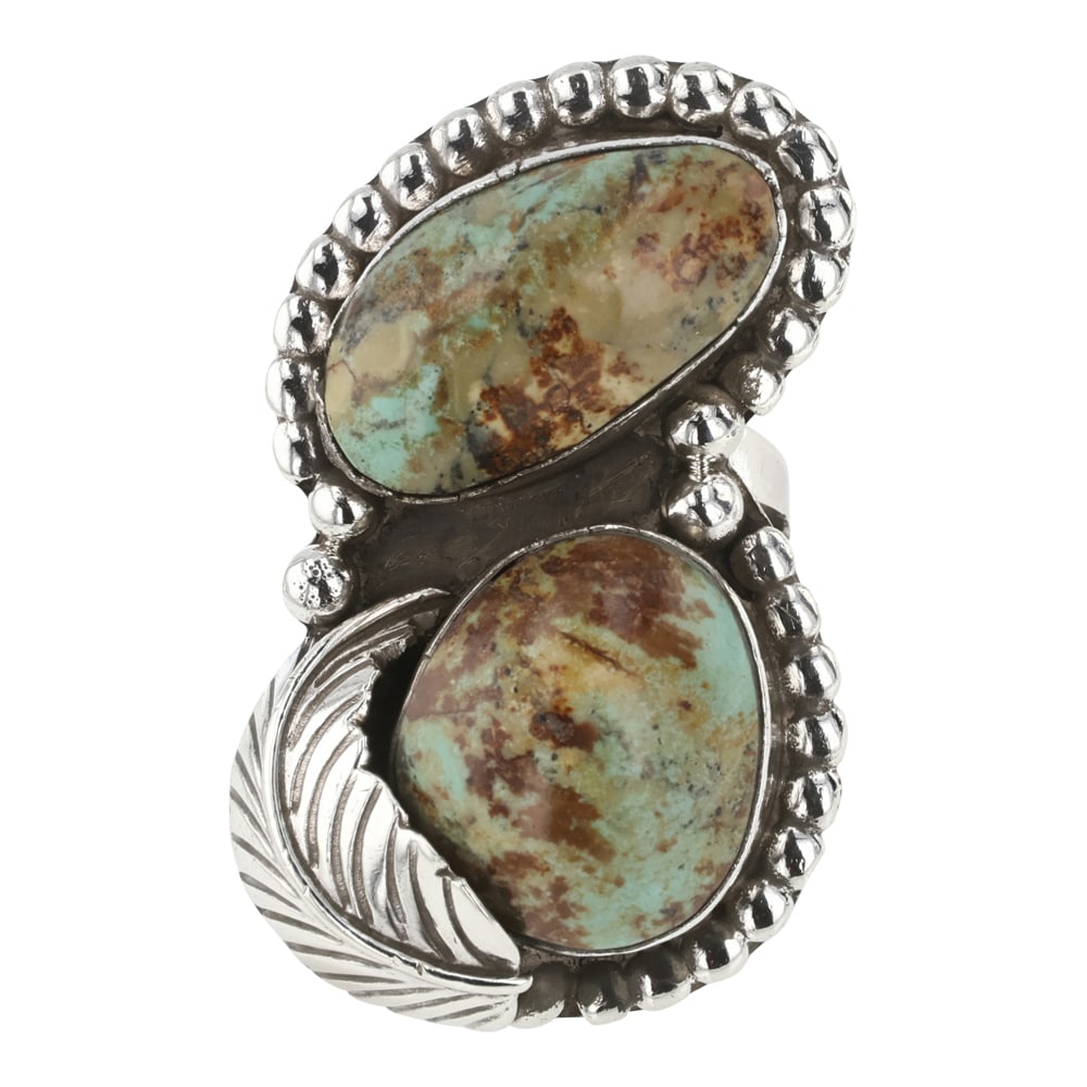Navajo Nevada Turquoise Large Stone Ring (1 of 3)