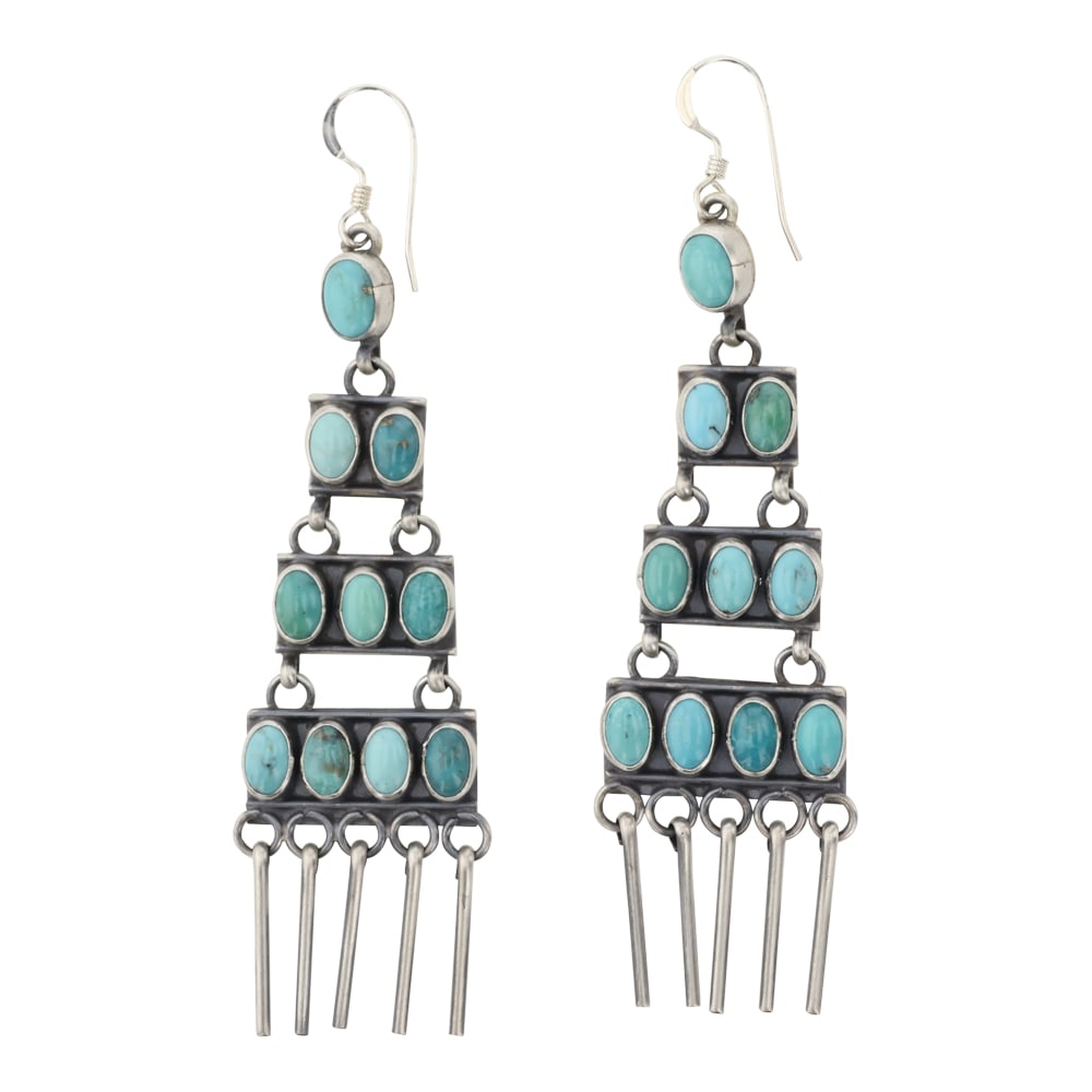 Renell Perry Navajo Compitos Turquoise Chandelier Earrings (1 of 2)
