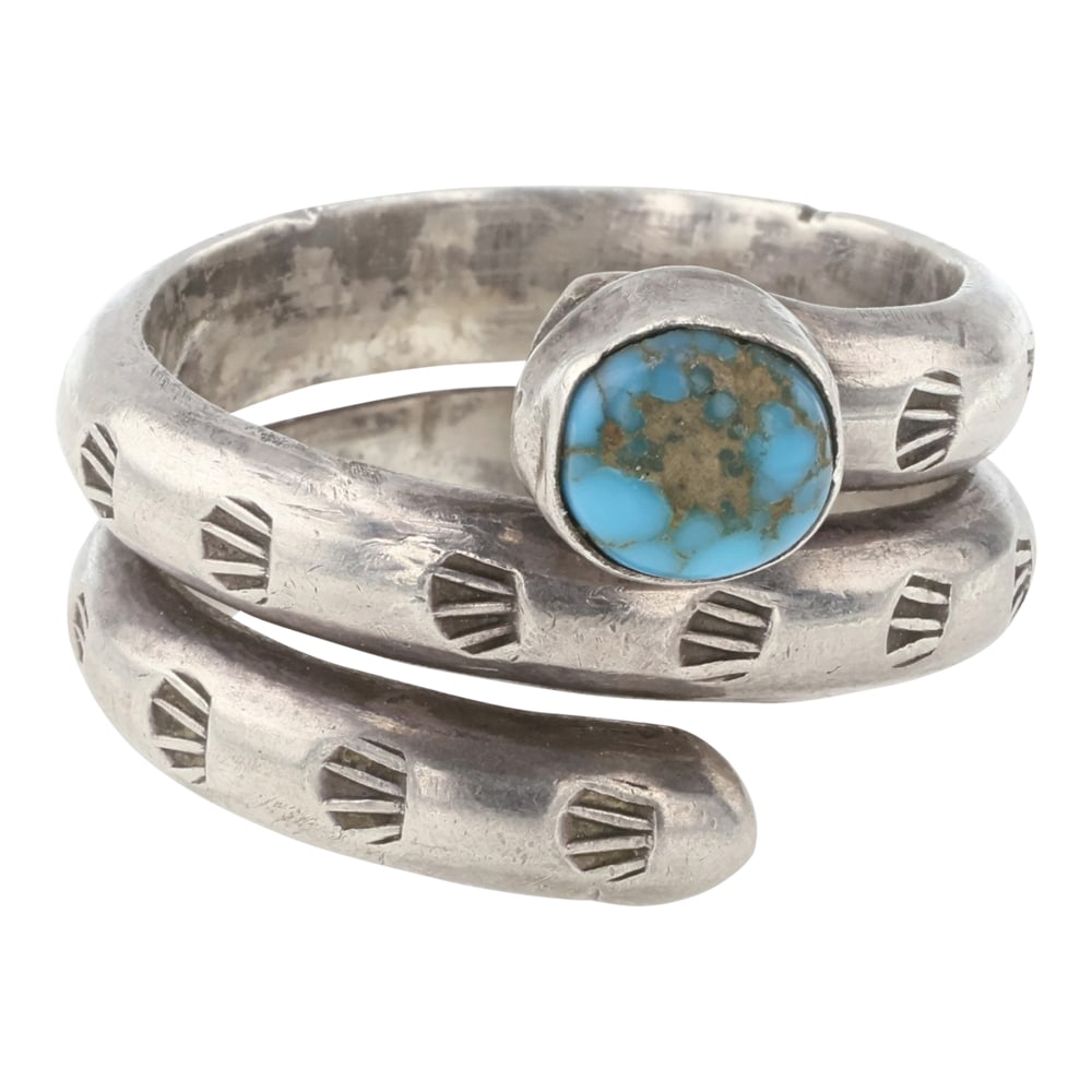 Navajo Blue Ridge Turquoise Wrap Around Ring (1 of 3)