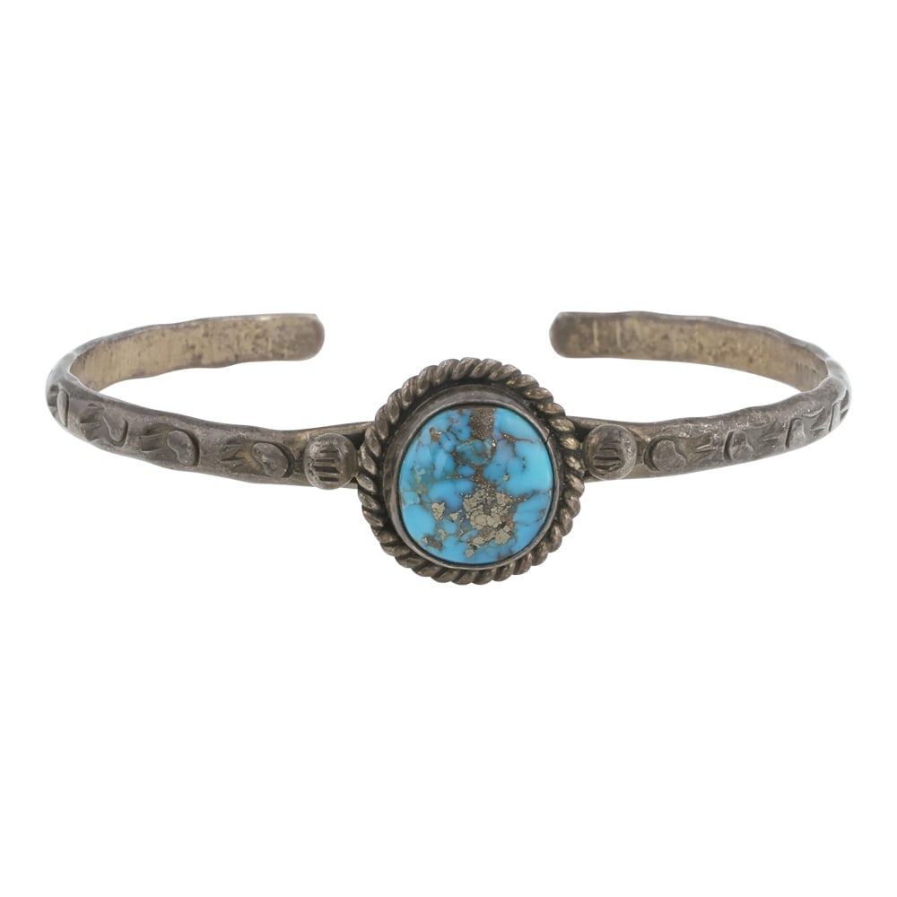 Vintage Navajo Morenci Turquoise Cuff Bracelet: Sterling Silver | Genuine Morenci Turquoise | Vintage Navajo Morenci Turquoise Cuff Bracelet | Navajo Native American Southwest Indian Jewelry | Good (no breaks or damages) | Approximate Weight: 13 Gr