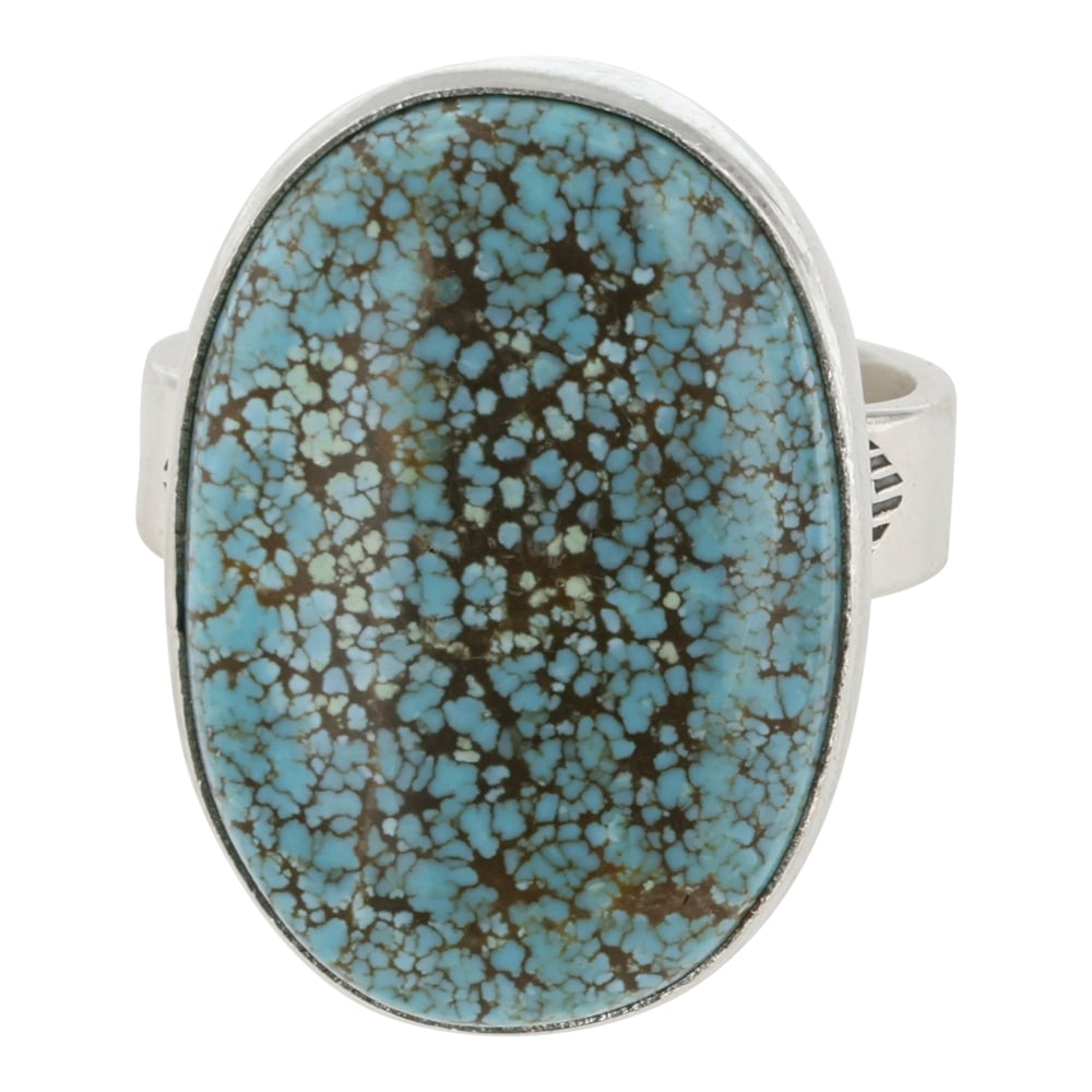 Louise Platero Navajo Number Eight Turquoise Ring (1 of 3)