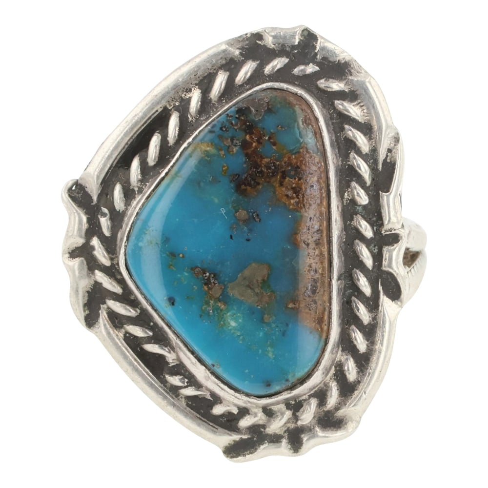 Vintage Navajo Blue Gem Turquoise Ring (1 of 3)