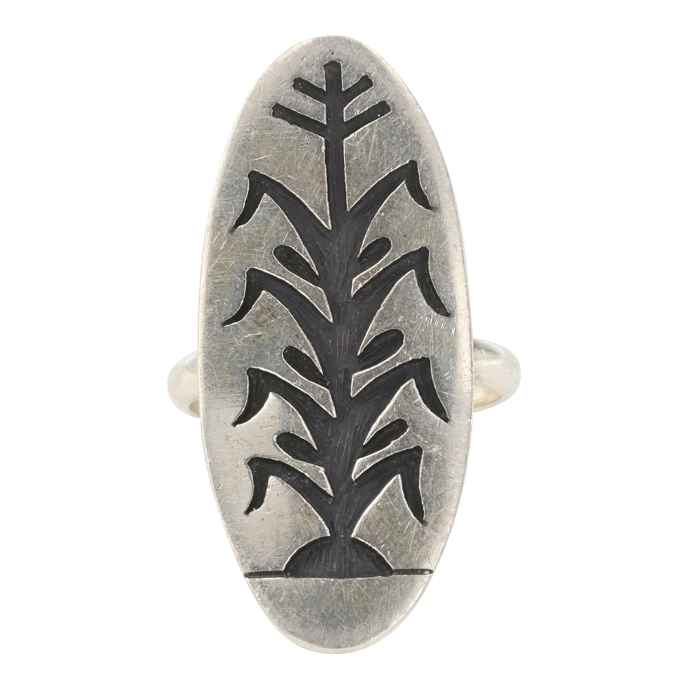 Vintage Hopi Plain Silver Corn Ring (1 of 3)