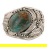 Jereme Delgarito Navajo Royston Turquoise Leaf work Cuff Bracelet