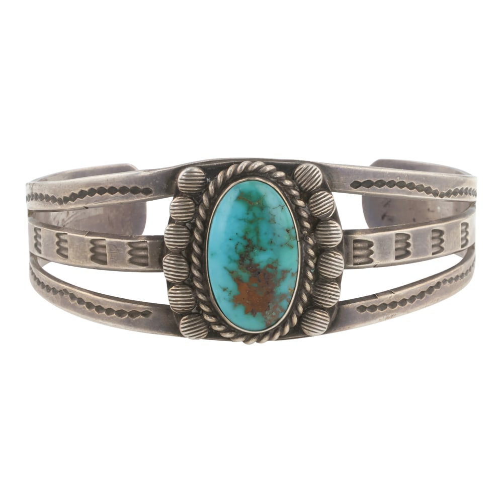 Vintage Fred Harvey Era Turquoise Cuff Bracelet (1 of 3)