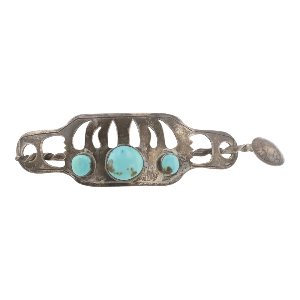 Vintage Navajo Turquoise Hair Barrette (1 of 3)