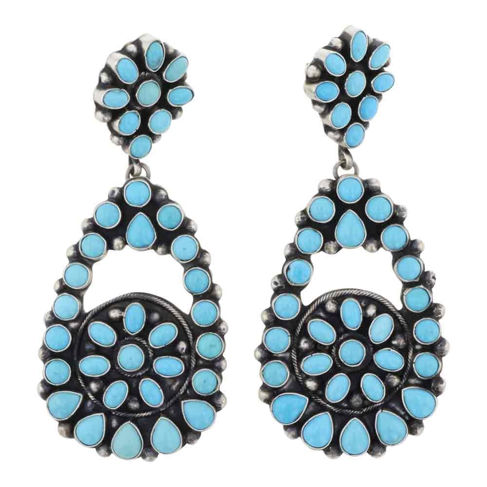 Louise Jim Navajo Kingman Turquoise Earrings (1 of 2)