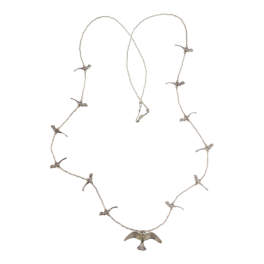 Vintage Navajo Sterling Silver Fetish Bird Necklace (1 of 3)