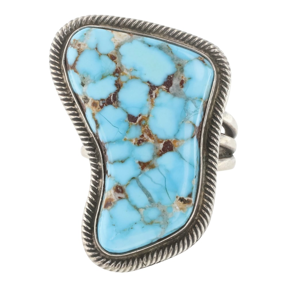 Tommy Jackson Navajo Turquoise Mountain Turquoise Freeform Ring (1 of 3)