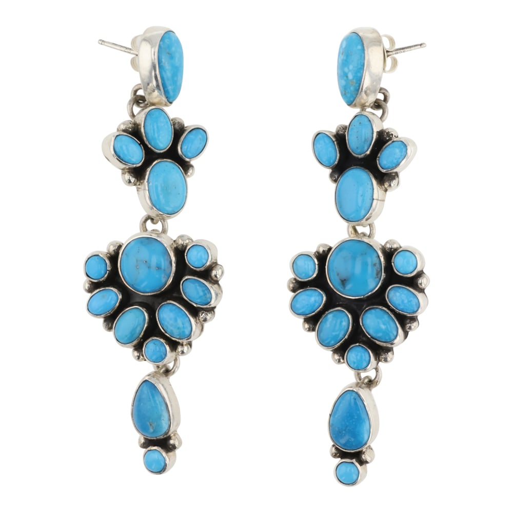 Erma Arviso Blue Gem Turquoise Chandelier Earrings (1 of 2)