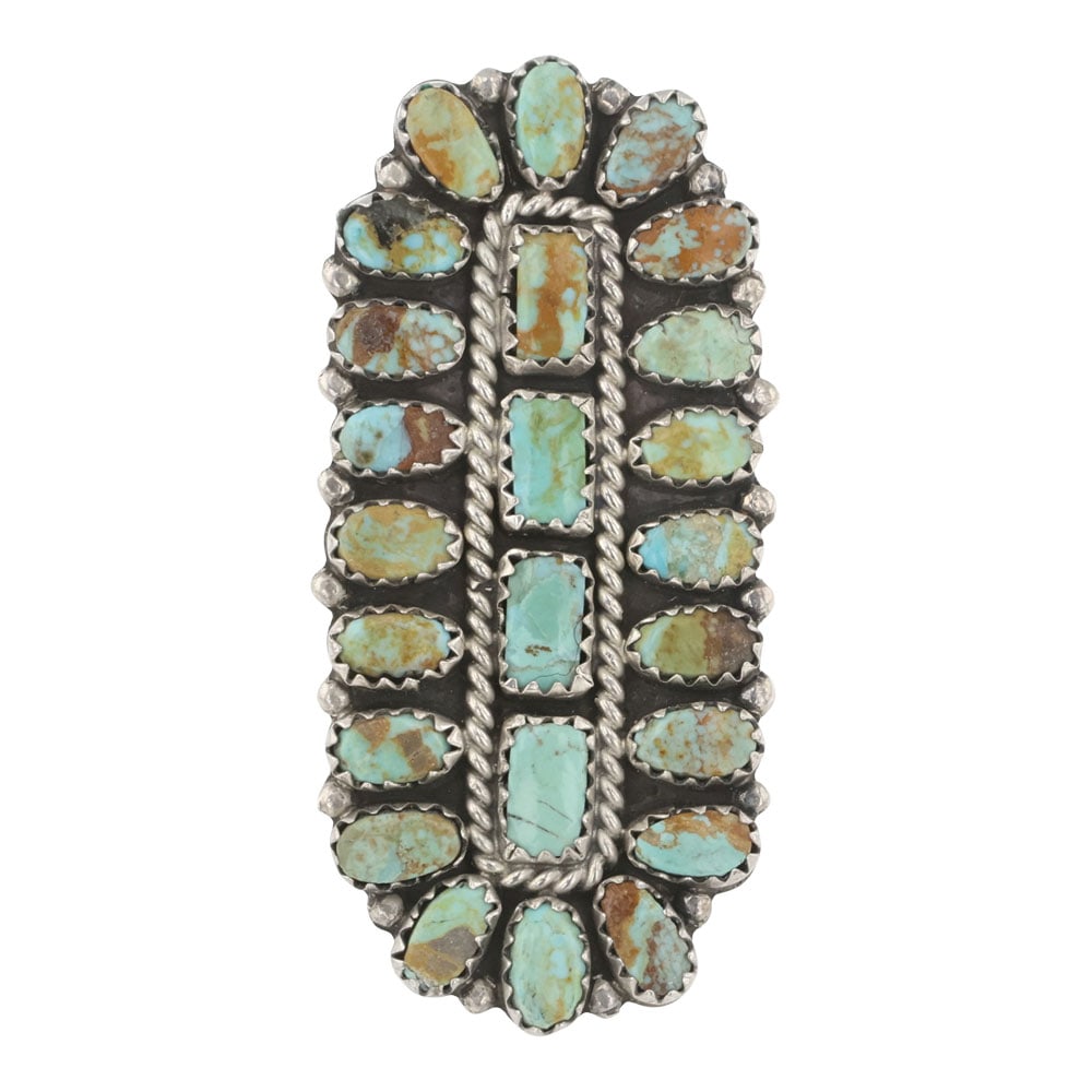 Larry Moses Begay Navajo Turquoise Cluster Ring (1 of 3)