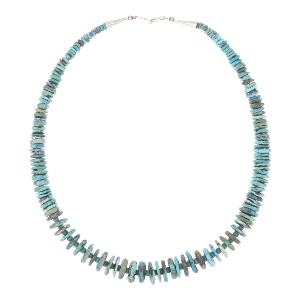 Navajo Kingman Turquoise Disc Necklace (1 of 3)