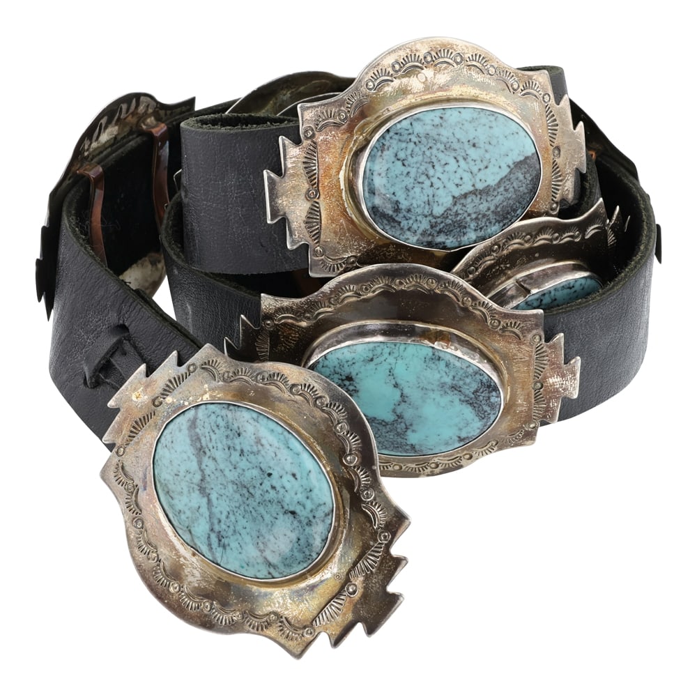 Vintage Navajo Turquoise Concho Belt (1 of 3)