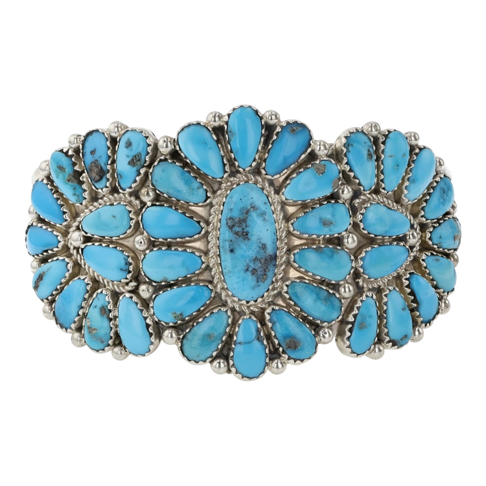 Seraphina Wilson Navajo Kingman Turquoise Cluster Cuff Bracelet (1 of 3)