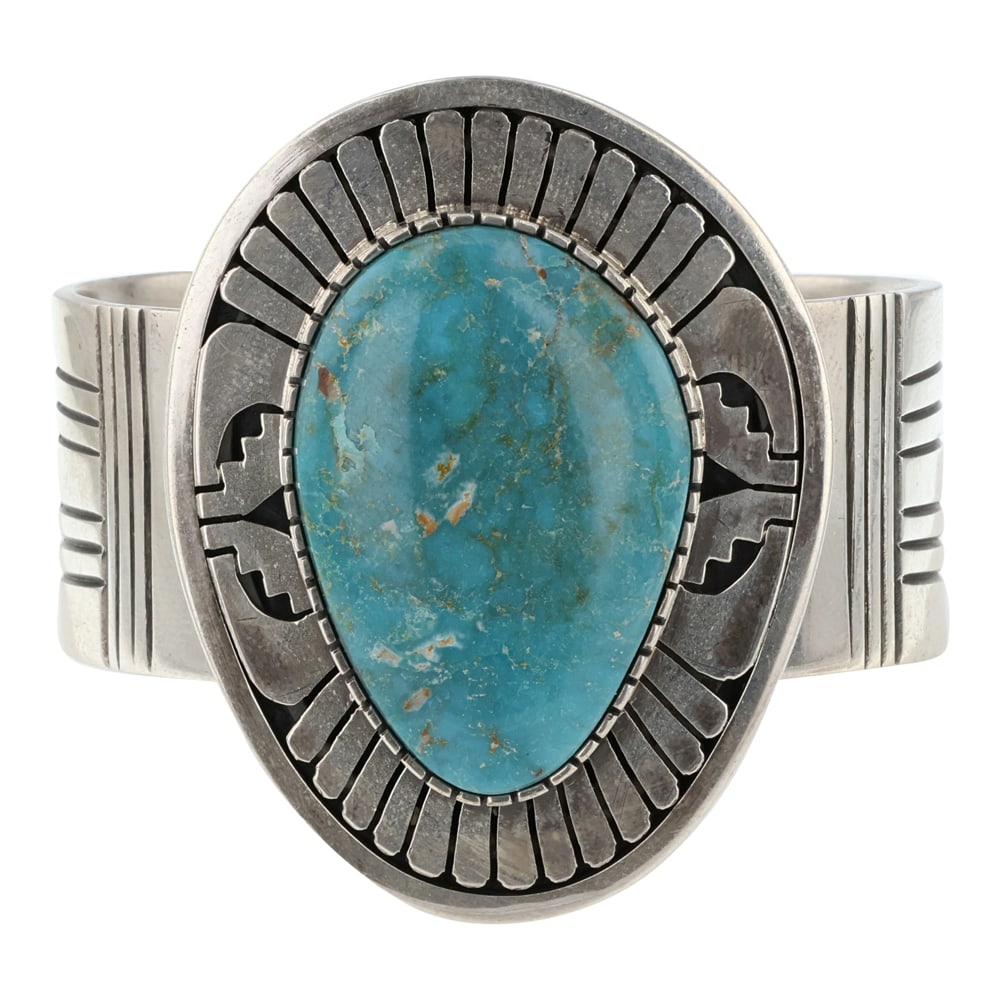 Leonard Nez Navajo Blue Ridge Turquoise Cuff bracelet (1 of 3)