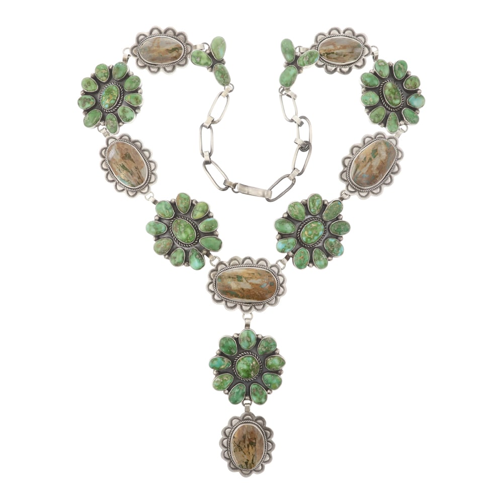 Randall Endito Navajo Sonoran Gold Turquoise & Boulder Turquoise Lariat Necklace (1 of 4)