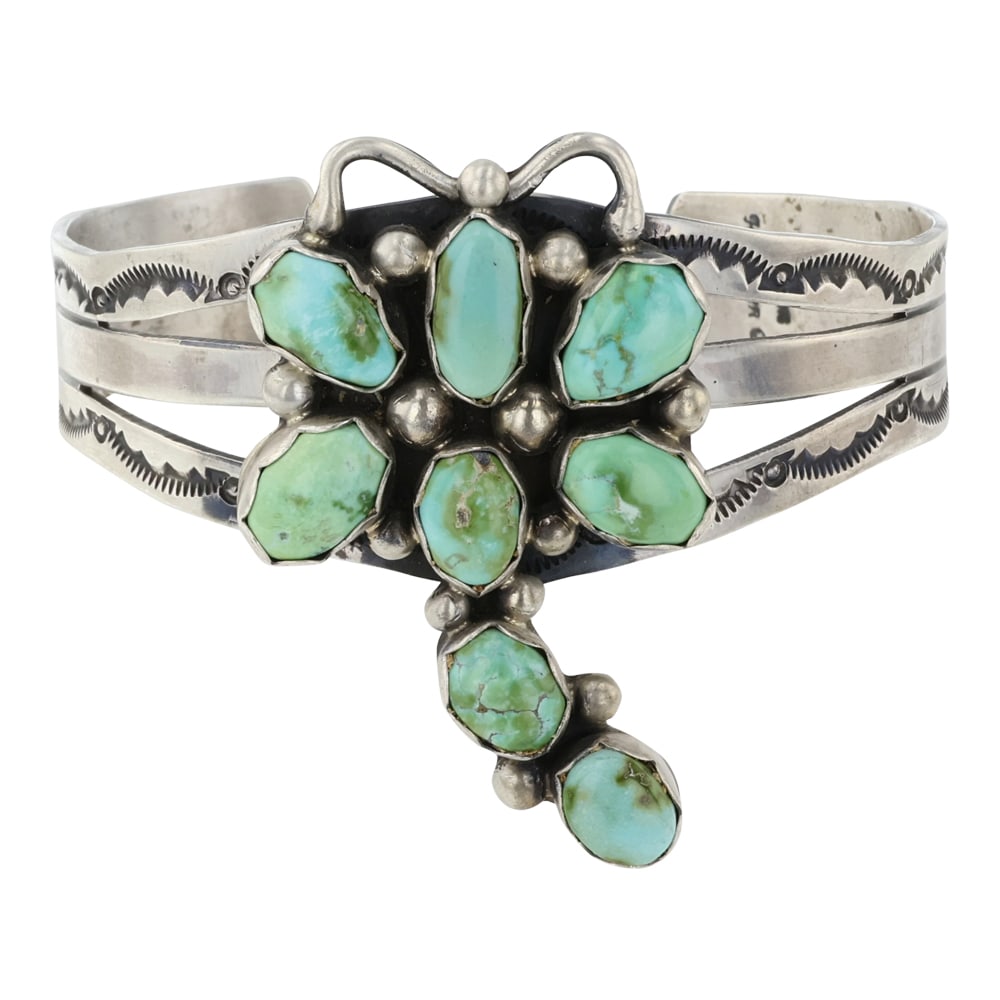 Kathleen Chavez Navajo Sonoran Gold Turquoise Dragonfly Cuff Bracelet (1 of 3)