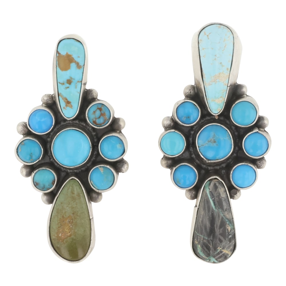 Sheila Becenti Navajo Nevada Turquoise Earrings (1 of 2)