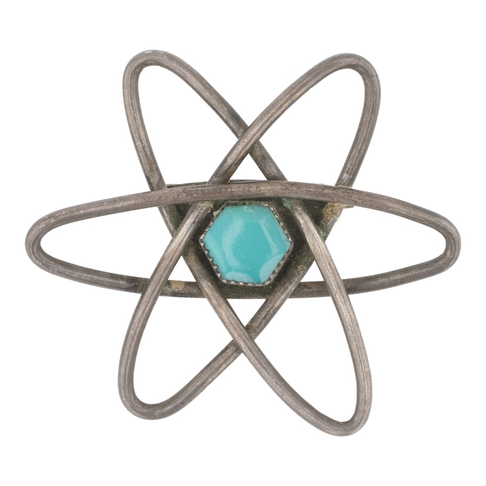 Vintage Navajo Compitos Turquoise Pin (1 of 2)