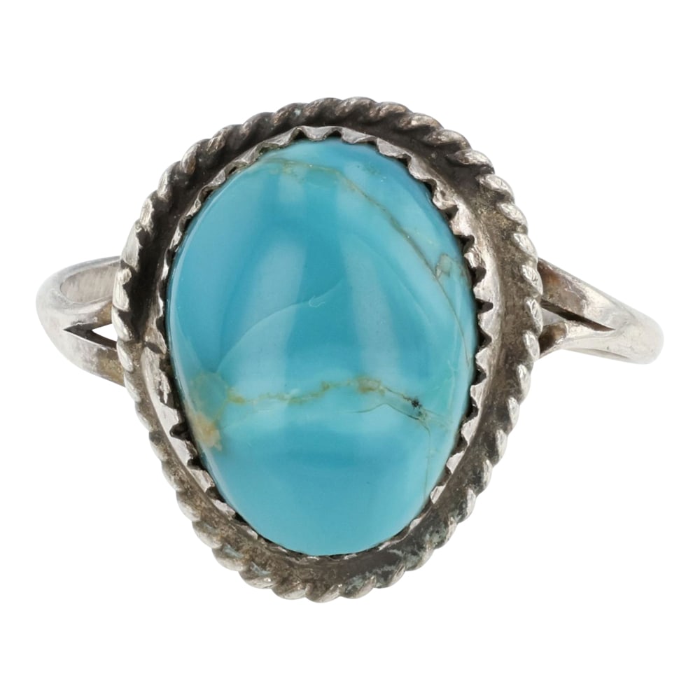 Vintage Navajo Menassa Turquoise Ring (1 of 3)