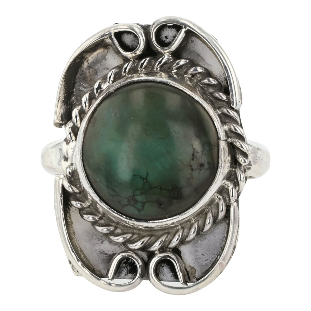 Gilbert Nez Navajo Hubei Turquoise Ring (1 of 3)
