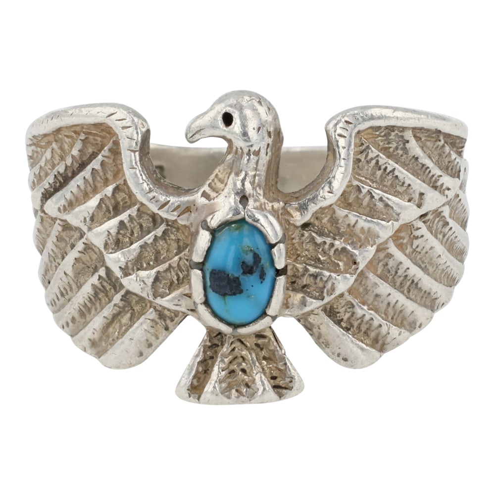Navajo Turquoise Cast Eagle Ring (1 of 3)