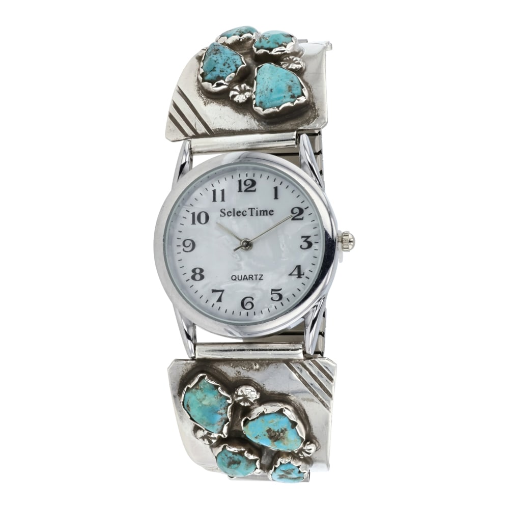 Vintage Navajo Kingman Turquoise Watch Bracelet (1 of 3)