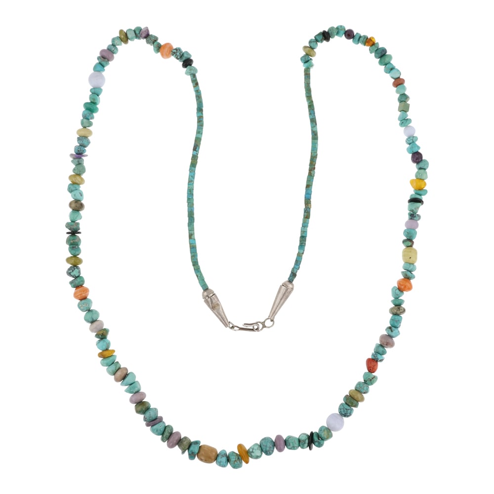 Navajo Turquoise Coral Spiny Oyster Amethyst & Agate Treasure Necklace (1 of 3)