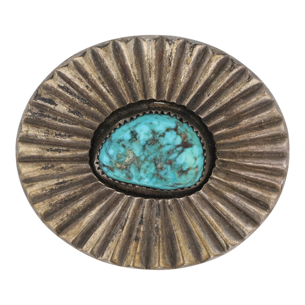 Vintage Navajo Kingman Turquoise Pin (1 of 2)