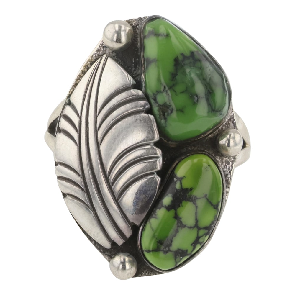 Steve Yellowhorse Spiderweb Turquoise Ring (1 of 3)