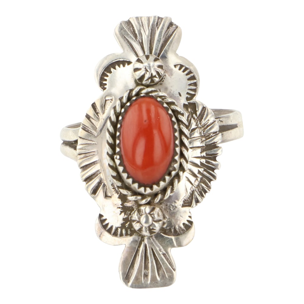 Navajo Mediterranean Coral Ring (1 of 3)