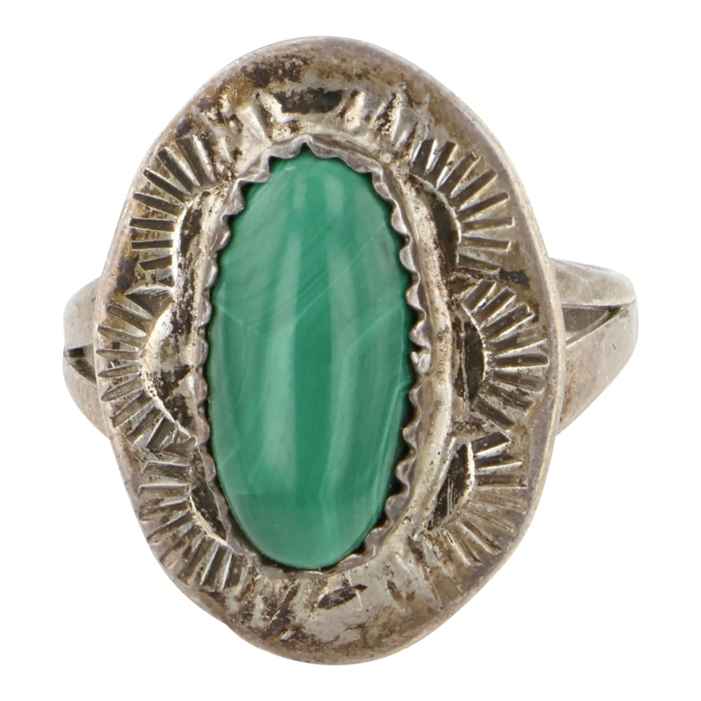 Vintage Navajo Malachite Ring (1 of 3)