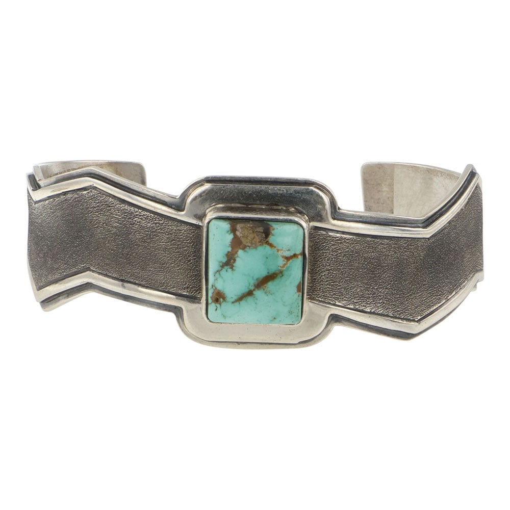 Danny Clark Navajo Royston Turquoise Contemporary Design Cuff Bracelet (1 of 3)