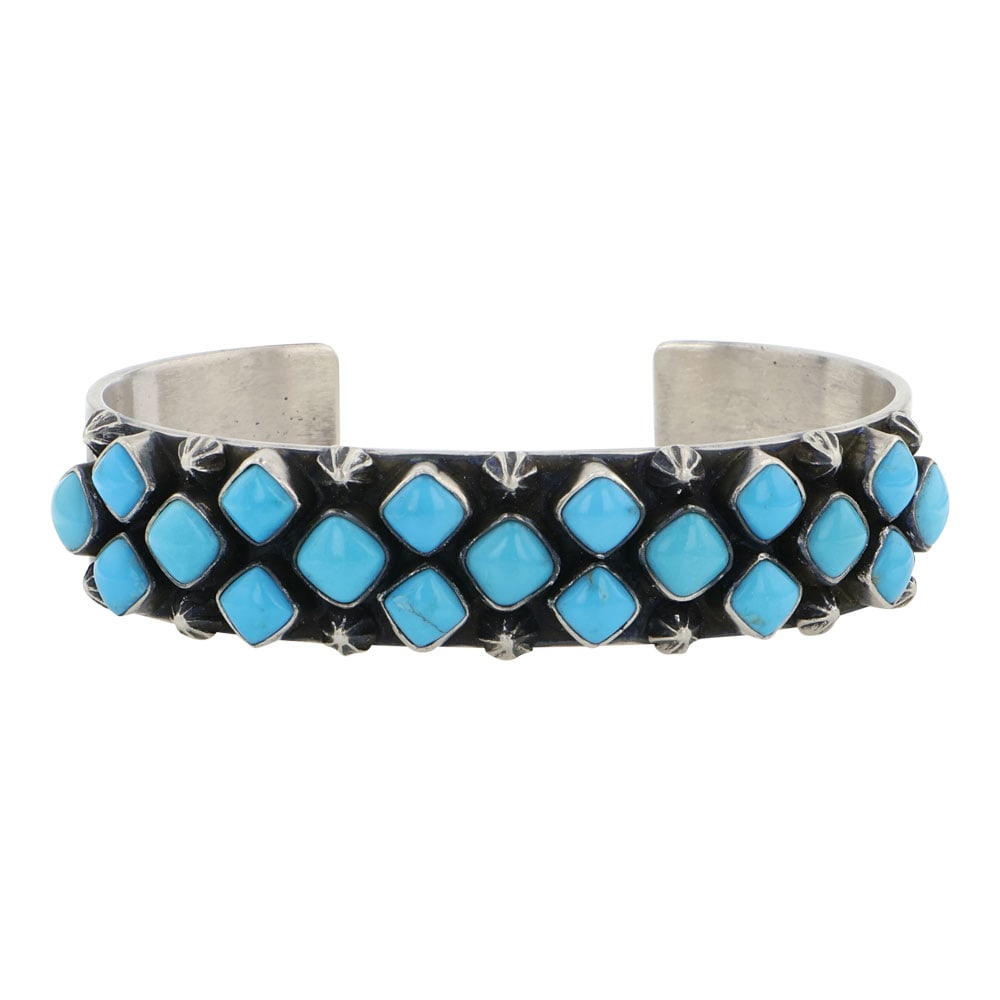 Mark Yazzie Navajo Sleeping Beauty Turquoise Cuff Bracelet (1 of 3)
