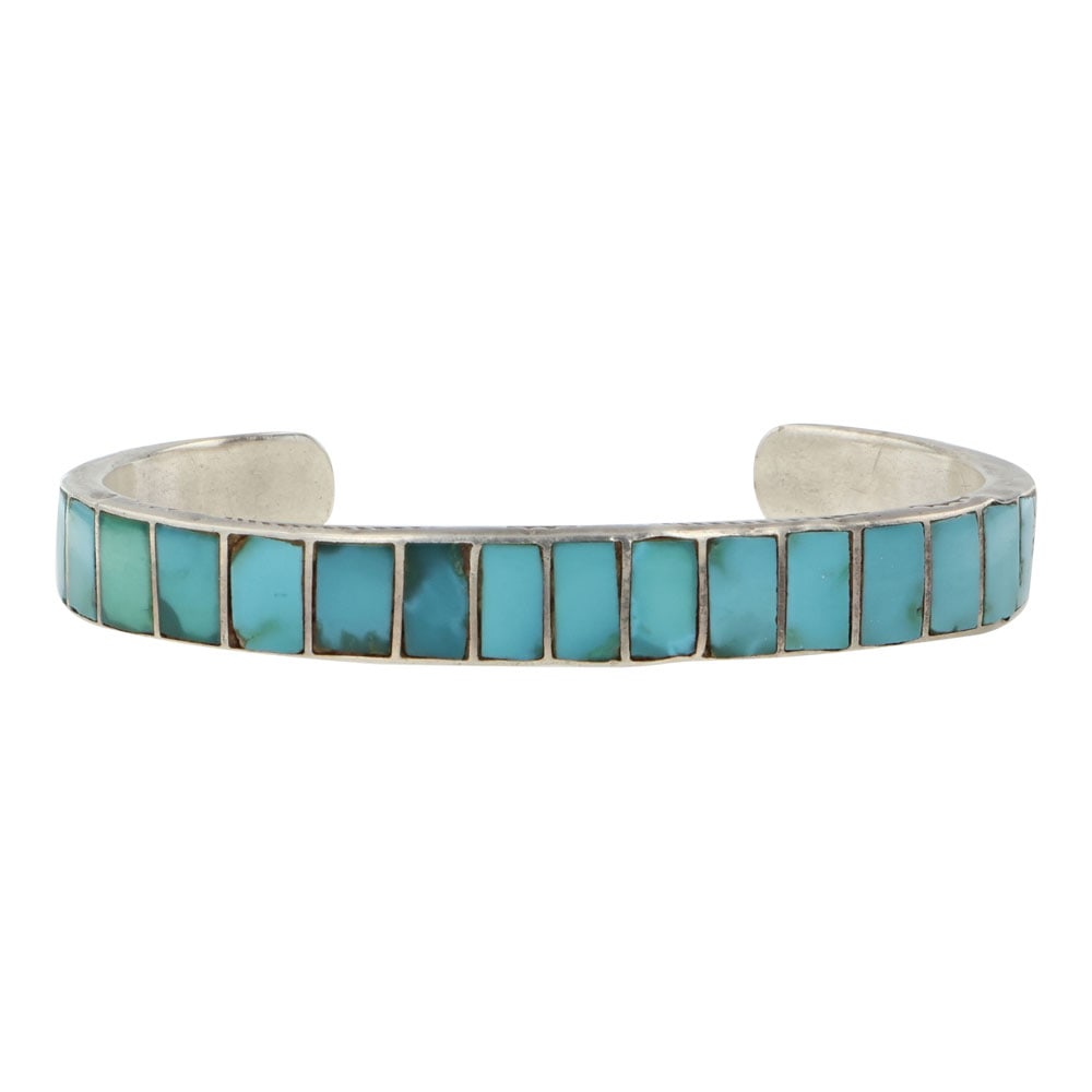 Vintage Zuni Turquoise Inlay Cuff Bracelet (1 of 3)