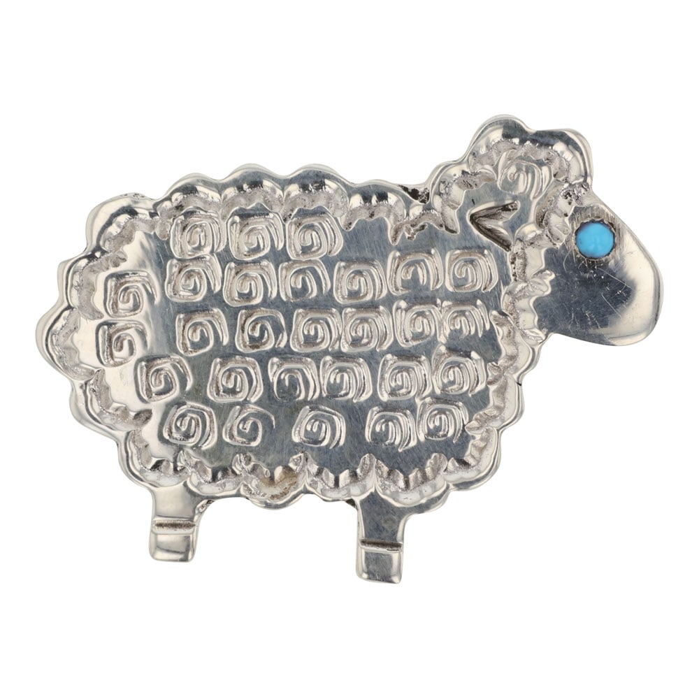Navajo Kingman Turquoise Sheep Pin (1 of 2)