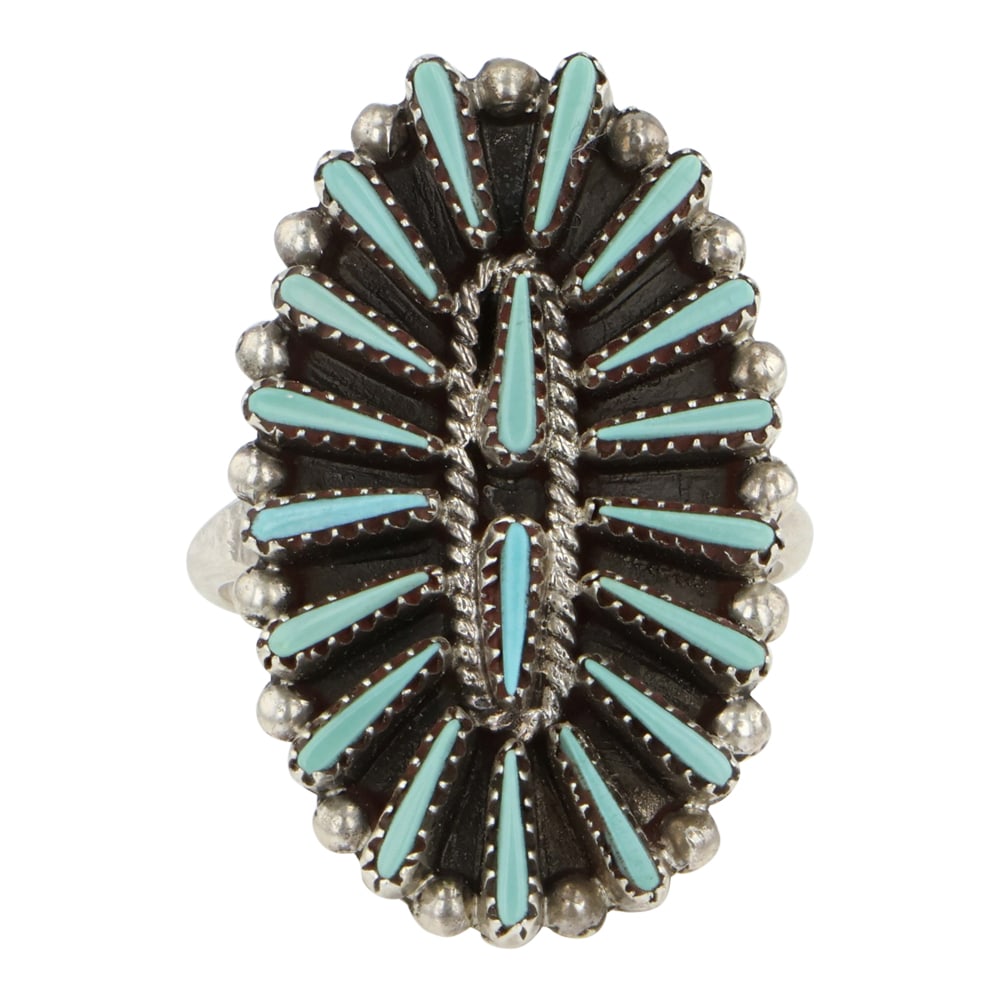 Zuni Kingman Turquoise Needlepoint Ring (1 of 3)