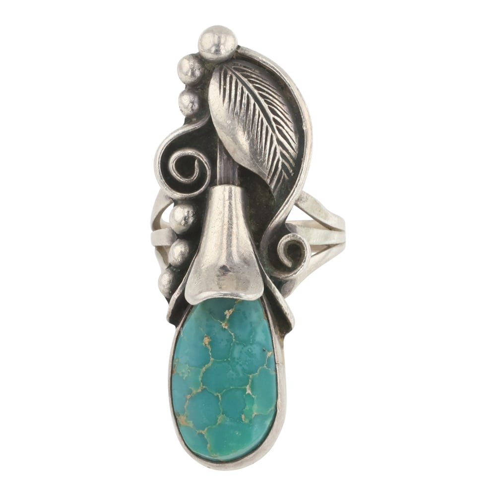 Ed Lee Vintage Navajo Blue Ridge Turquoise Ring (1 of 3)