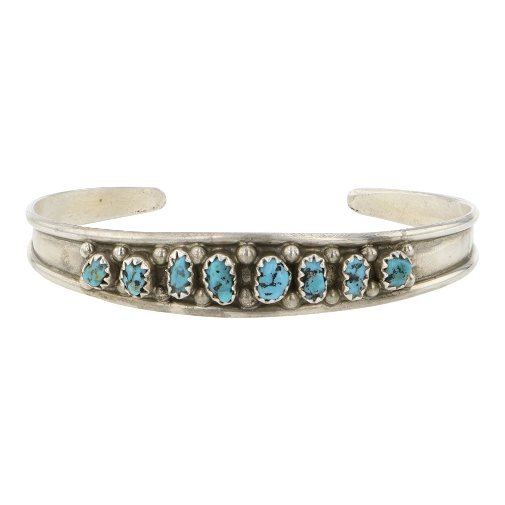 Vintage Navajo Kingman Turquoise Cuff Bracelet (1 of 3)
