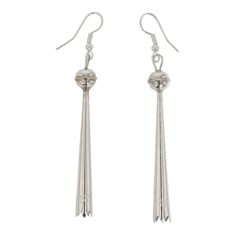 Navajo Plain Silver Blossom Earrings (1 of 2)