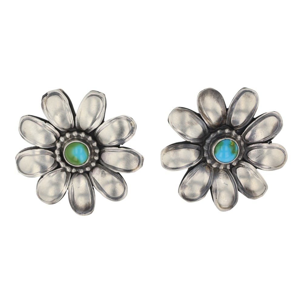 Paul Livingston Navajo Sonoran Gold Flower Earrings (1 of 2)