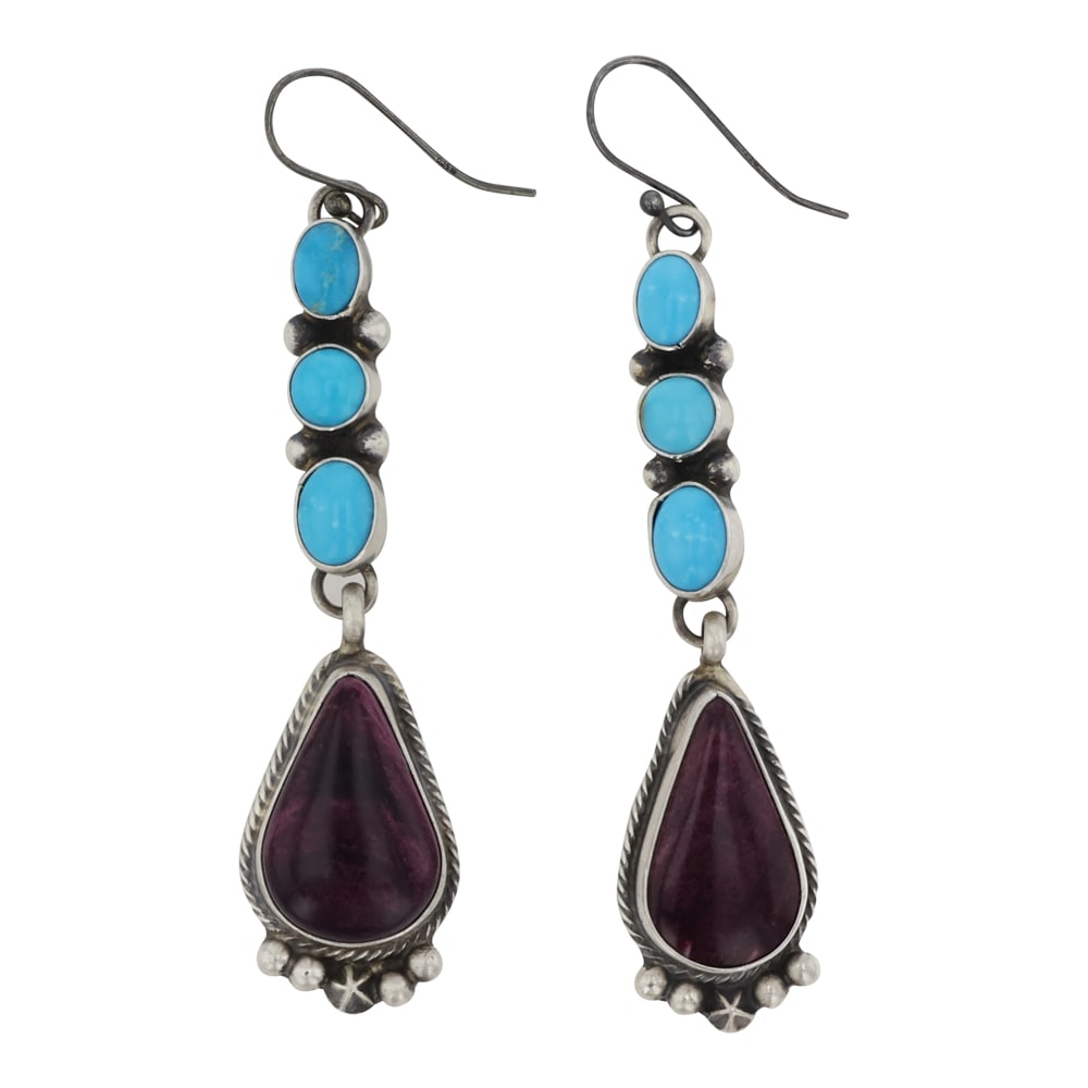 Randy Billy Navajo Turquoise & Spiny Oyster Earrings (1 of 2)