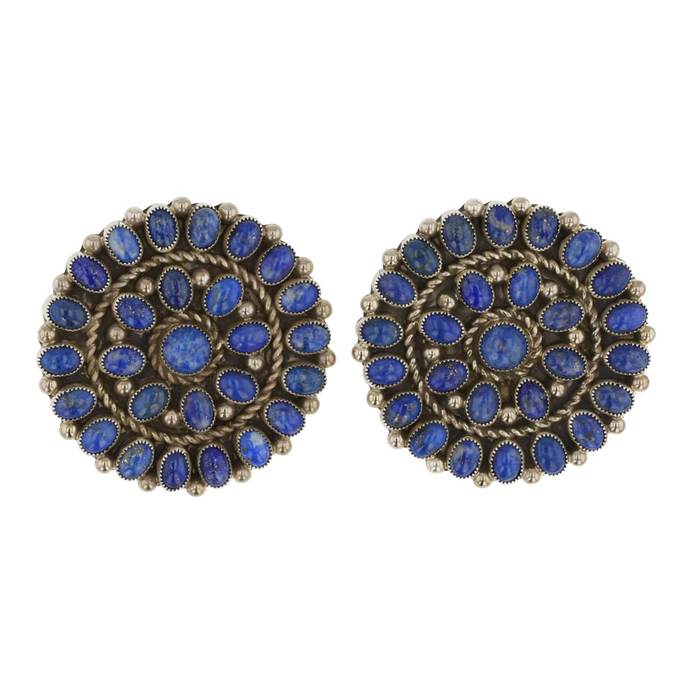 Kathleen Chavez Navajo Lapis Cluster Earrings (1 of 2)