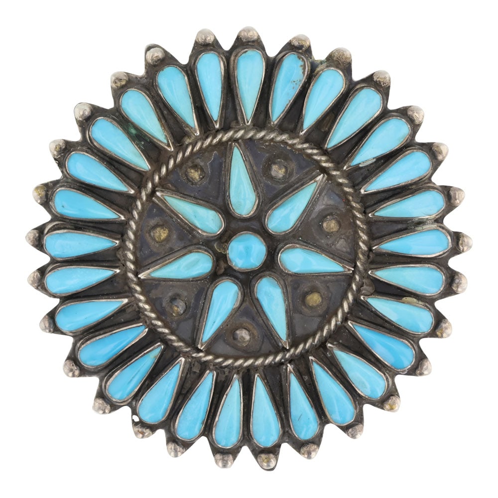 Vintage Navajo Turquoise Cluster Pin & Pendant (1 of 2)