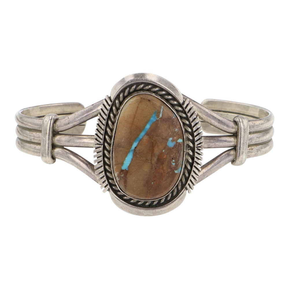 Eugene Belone Navajo Boulder Turquoise Cuff Bracelet (1 of 3)