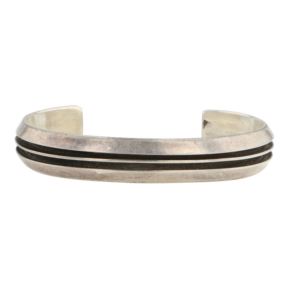 Tom Hawk Navajo Plain Silver Cuff Bracelet (1 of 3)